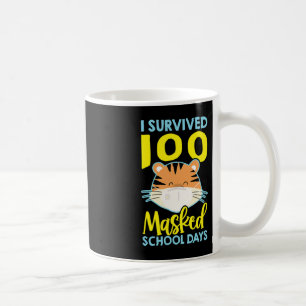Caneca De Café Sobrevivi A 100 Dias Escolares Mascarados - 100 Di