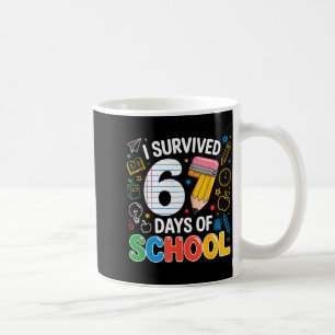 Caneca De Café Sobrevivi a 67 Dias de Aula Meme Divertido Profess