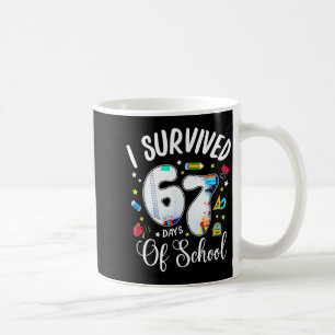 Caneca De Café Sobrevivi a 67 Dias de Aula Meme Engraçado Profess