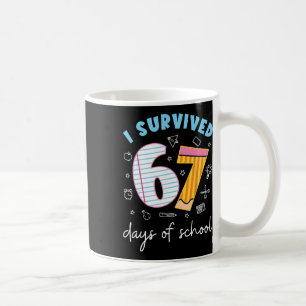 Caneca De Café Sobrevivi a 67 Dias De Escola Piada Engraçada Prof