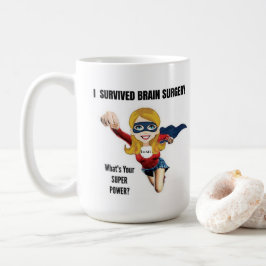 Caneca De Café SOBREVIVI À CIRURGIA DO CÉREBRO (Personalizada)