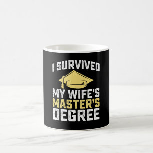 Caneca De Café Sobrevivi à graduação de Mestrados da minha esposa