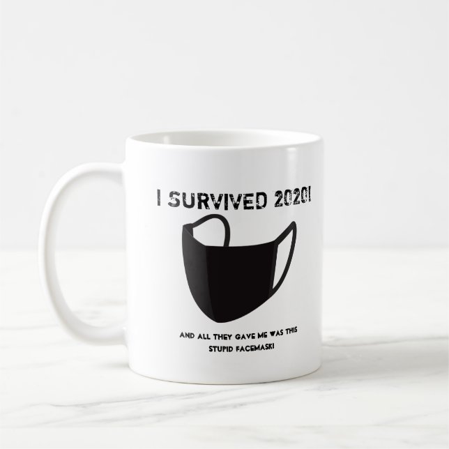 Caneca De Café SOBREVIVI EM 2020!Mug De Café (Esquerda)