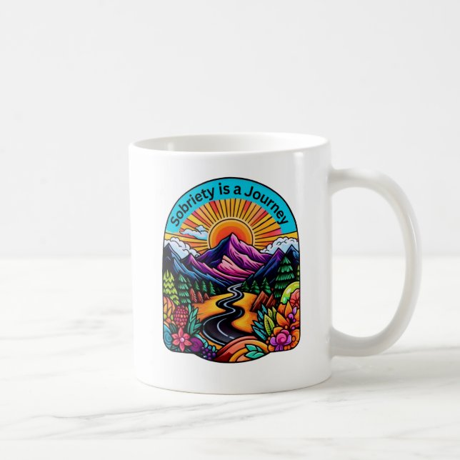 Caneca De Café Sobriedade é uma jornada (Direita)