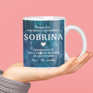 Caneca De Café Sobrina Espanhol Niece Obrigado Citação Personaliz