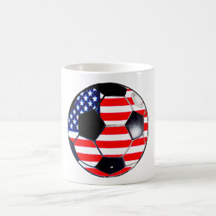 Caneca De Café Soccer Ball Flag-USA O MUSEUM Oferece Transp