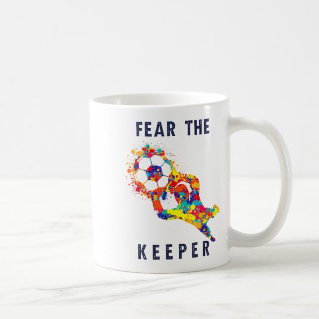 Caneca De Café Soccer Ball Funny Goalie Keeper Quote  (Direita)