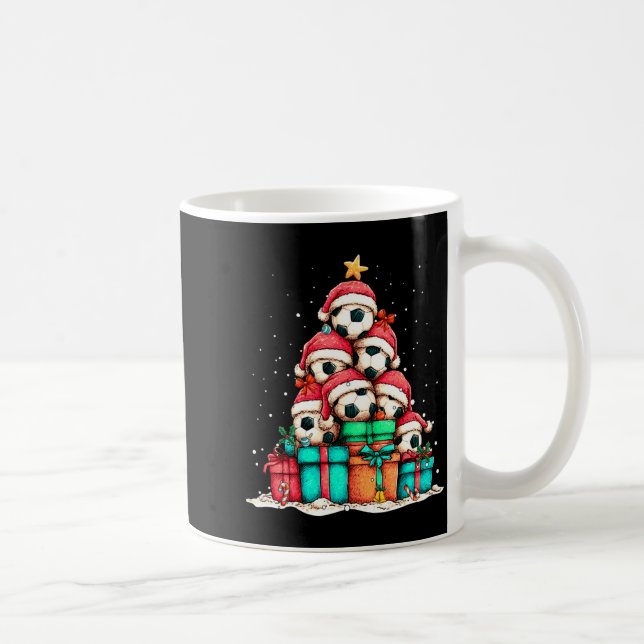 Caneca De Café Soccer Ball Player Le Christmas Tree Xmas Long Sle (Direita)