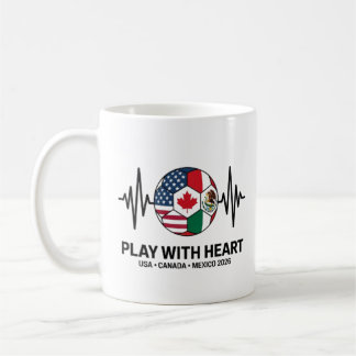 Caneca De Café Soccer Heartbeat USA Canada Mexico 2026
