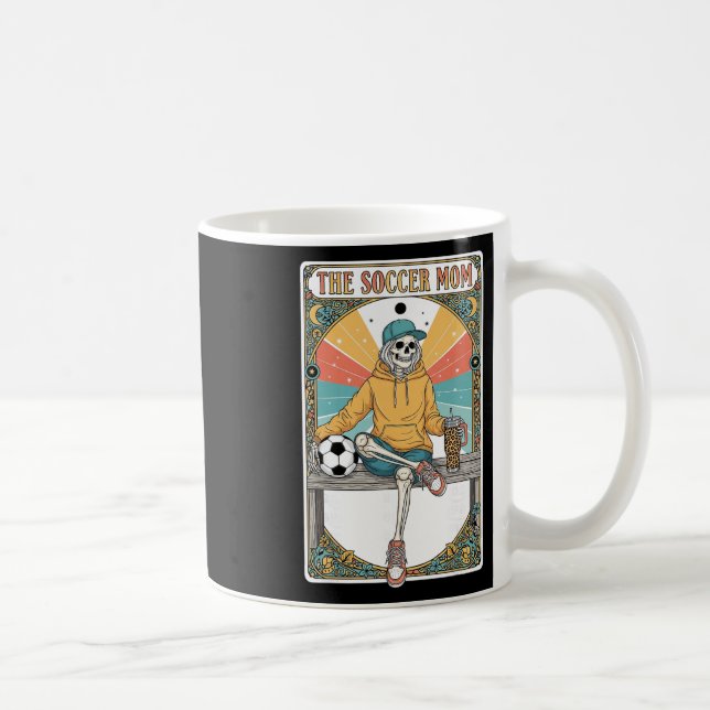 Caneca De Café Soccer Mom Tarot Card Skeleton Coffee Byll Sidelin (Direita)