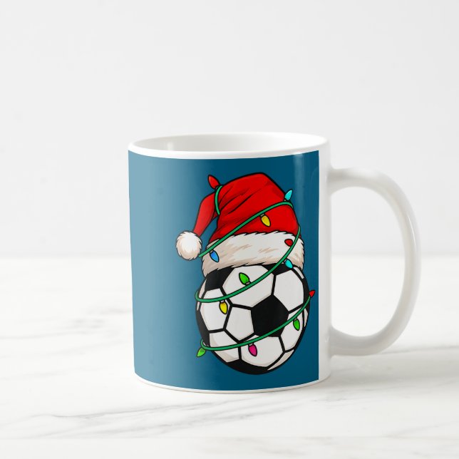 Caneca De Café Soccer With Santa Hat Funny Christmas Xmas Gift  (Direita)