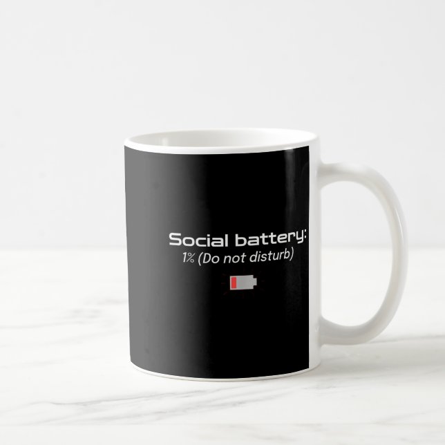 Caneca De Café Social Battery_ 1% (do Not Disturb)  (Direita)
