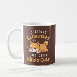 Caneca De Café Socially Exhausted But Still Cute - Shiba Inu