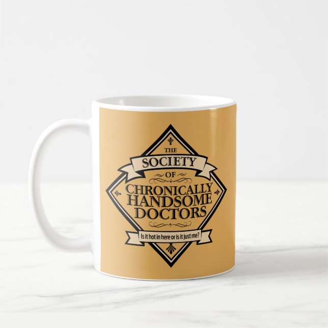 Caneca De Café Sociedade de Médicos Cronicamente Bonitos - Dr. En (Esquerda)
