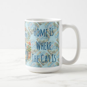 Caneca De Café Sociedade do Gato de Jardim Florais Cottagecore