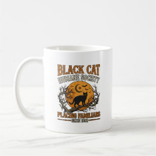 Caneca De Café Sociedade Humana Black Cat Halloween Lua Cheia Mor