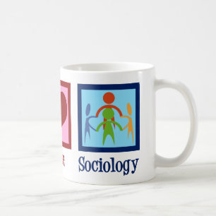 Caneca De Café Sociólogo Peace Love Sociology Professor