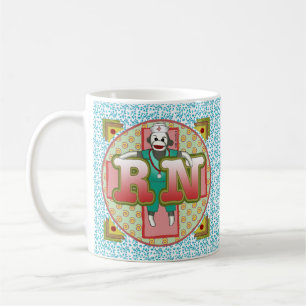 Caneca De Café Sock Monkey Custom RN Nurse Mug