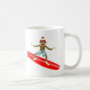 Caneca De Café Sock Monkey Surfer