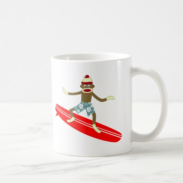 Caneca De Café Sock Monkey Surfer (Direita)