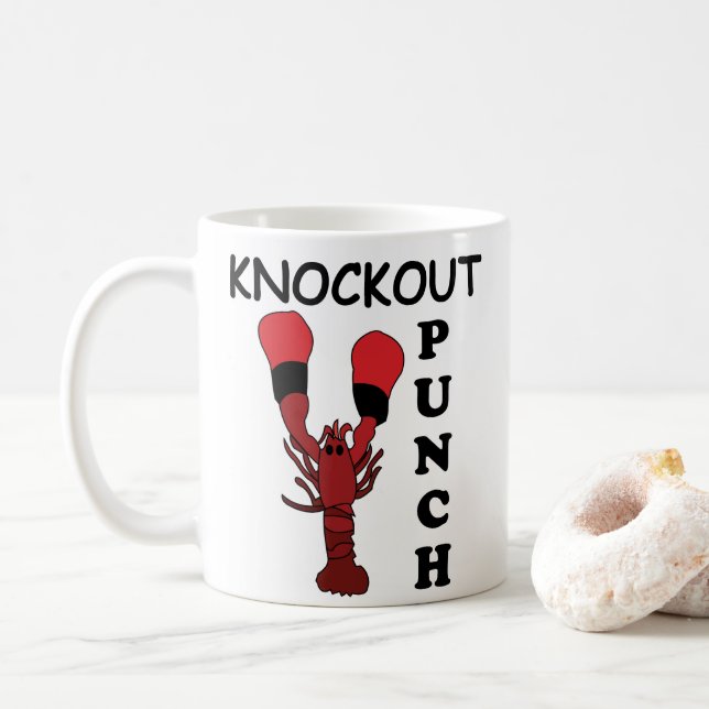 Caneca De Café Soco de Nocaute no Boxe de Lagosta  (Com Donut)