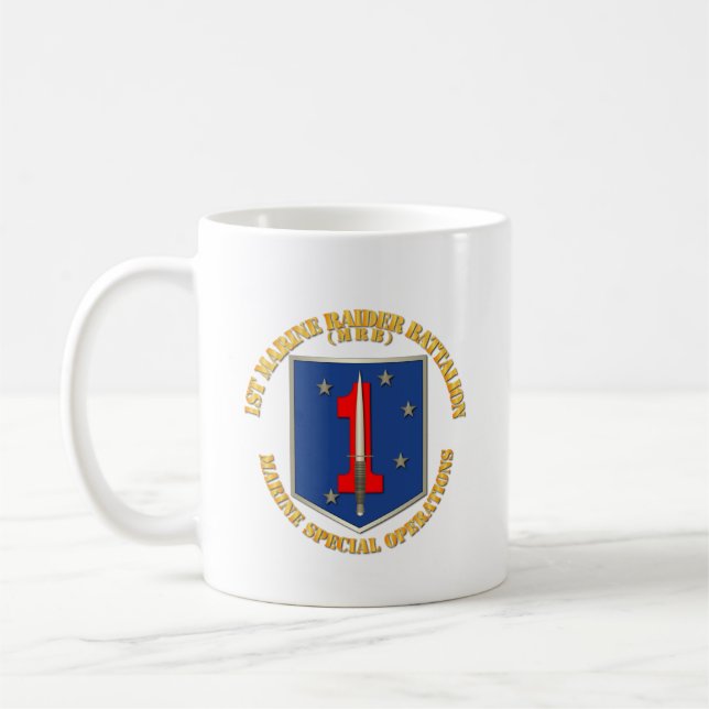 Caneca De Café SOF - USMC 1º Batalhão de Raiders da Marinha.p (Esquerda)