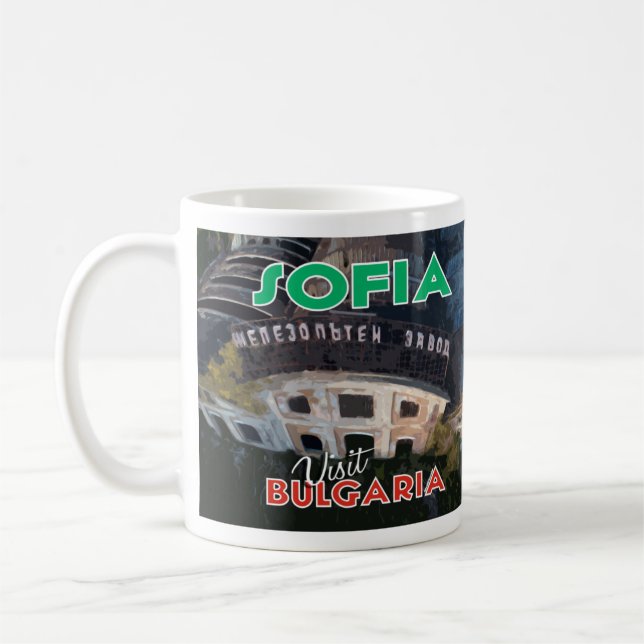 Caneca De Café Sófia, Visite Bulgária Eu Adoro Coffee Mug (Esquerda)