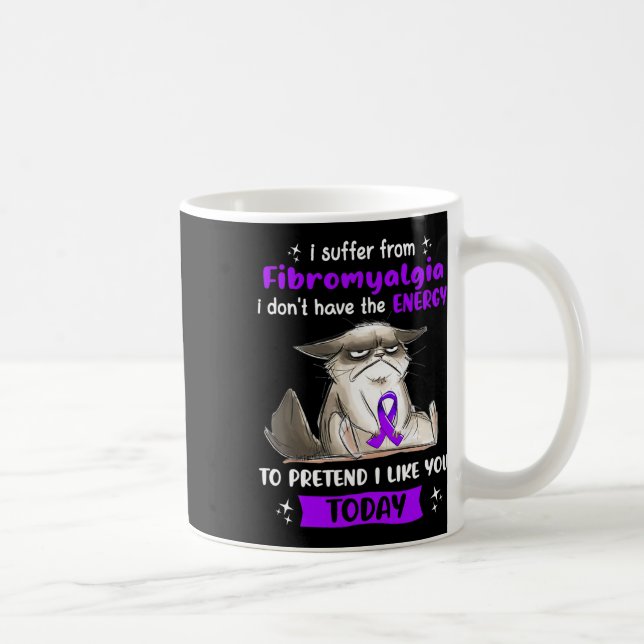 Caneca De Café Sofre de Fibromialgia Advertência (Direita)