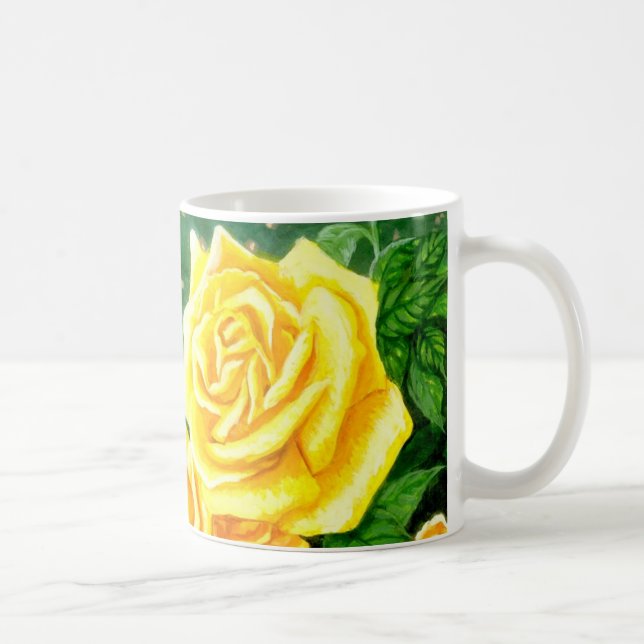 Caneca De Café Sofrendo Rosas Amarelas Coffee Mug (Direita)