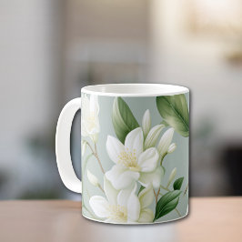 Caneca De Café Soft Jasmine Floral Elegance