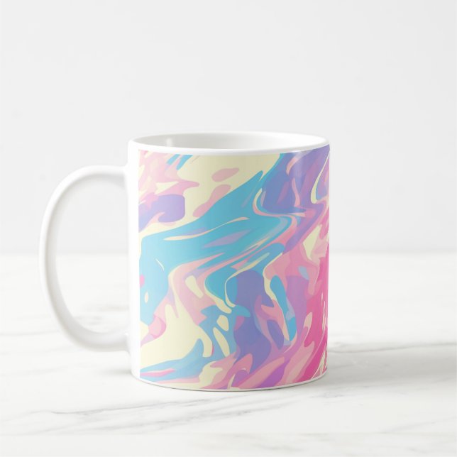 Caneca De Café ✨ Soft Pastel Marble Design - Trendy & Smooth 🎨 (Esquerda)