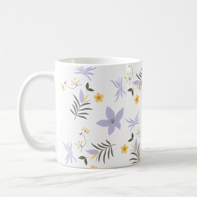 Caneca De Café Soft Purple & Yellow Floral Mug (Esquerda)