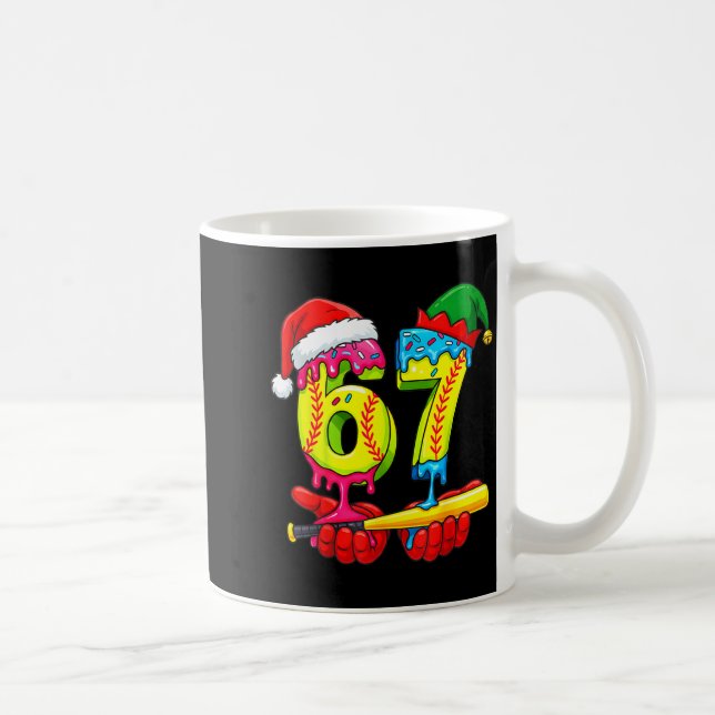 Caneca De Café Softball 67 Ice Cream Drip Six Seven Boys Funny Ch (Direita)