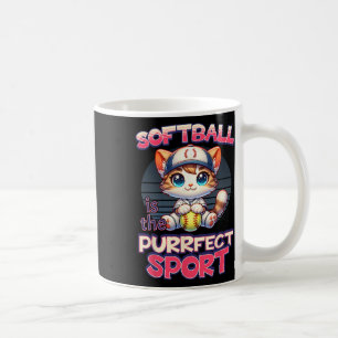 Caneca De Café Softball É O Esporte Purrfeito Gatinho Fofo Gata