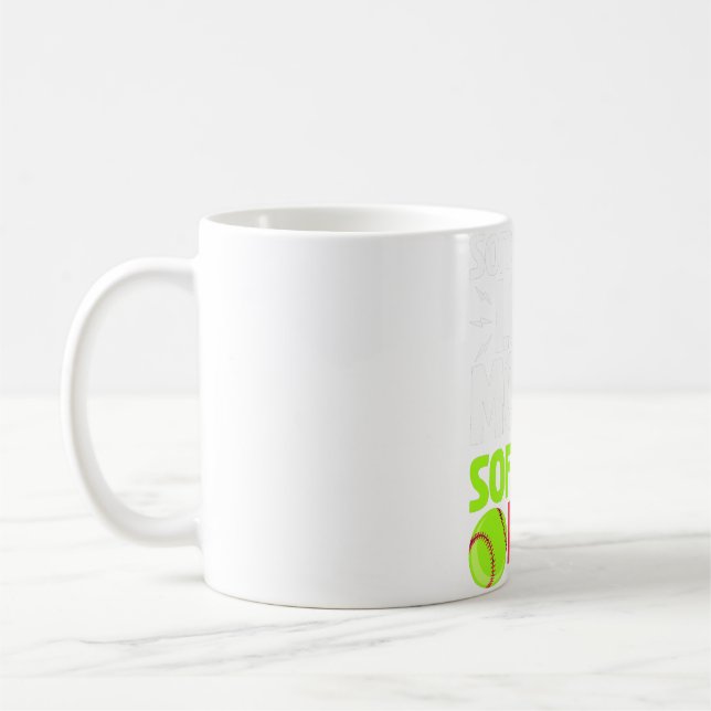 Caneca De Café Softball Mama Softball Dia de as mães Mãe Algures  (Esquerda)