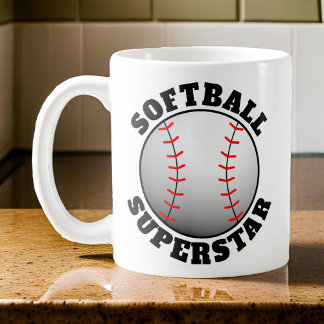 Caneca De Café Softball Superstar Sport