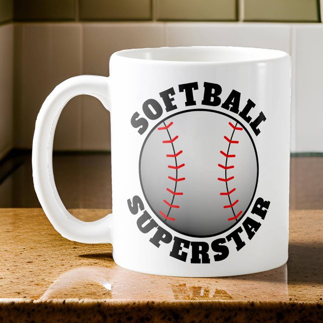 Caneca De Café Softball Superstar Sport (Softball Superstar Mug)
