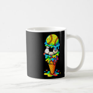 Caneca De Café Softbol Futebol Sorvete Gotejamento Colorido Verão