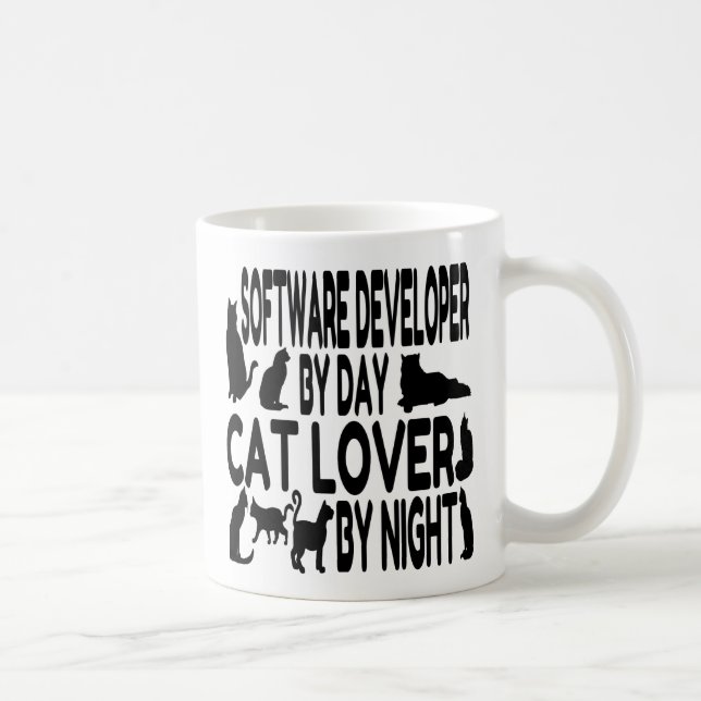 Caneca De Café Software Developer ama Cats (Direita)