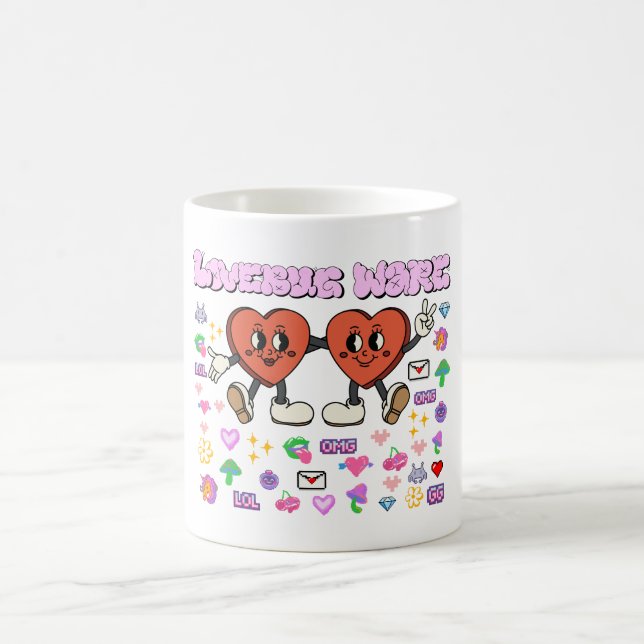Caneca De Café Software lovebug personalizado de namorados (Centro)