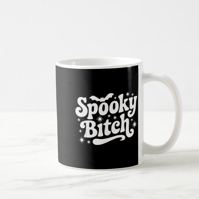 Caneca De Café Soky Retro Halloween Witch Quote Saying Bats Gift  (Direita)