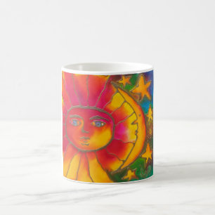 CANECA DE CAFÉ SOL, A LUA E AS ESTRELAS