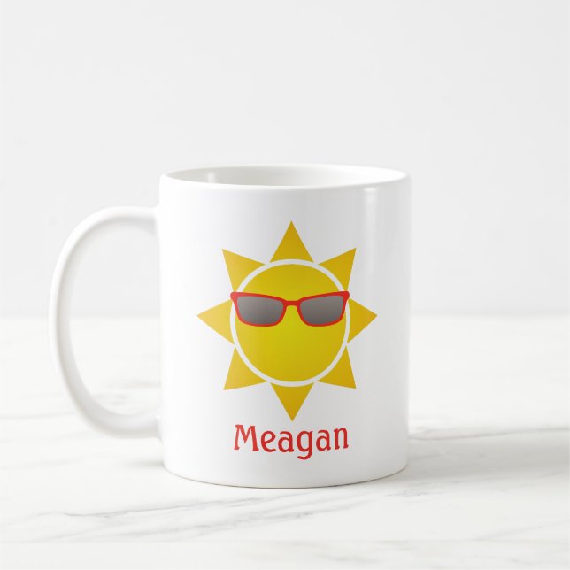 Caneca De Café Sol Amarelo com Legal Sol Vermelho Mug (Esquerda)