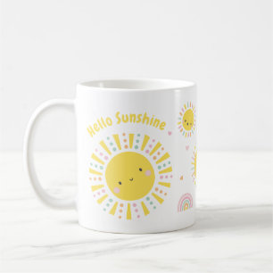 Caneca De Café Sol, arco-íris e corações