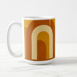 Caneca De Café Sol & Arcos Design Geométrico Moderno de Meados do