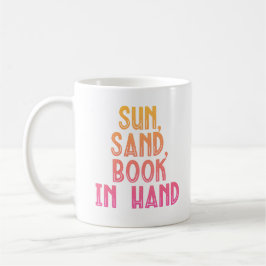 Caneca De Café Sol Areia Livro na Mão