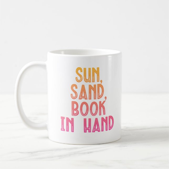 Caneca De Café Sol Areia Livro na Mão (Esquerda)