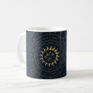 Caneca De Café Sol Celestial e Mística da Lua