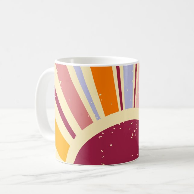 Caneca De Café Sol de boho retrô (Frente Esquerda)