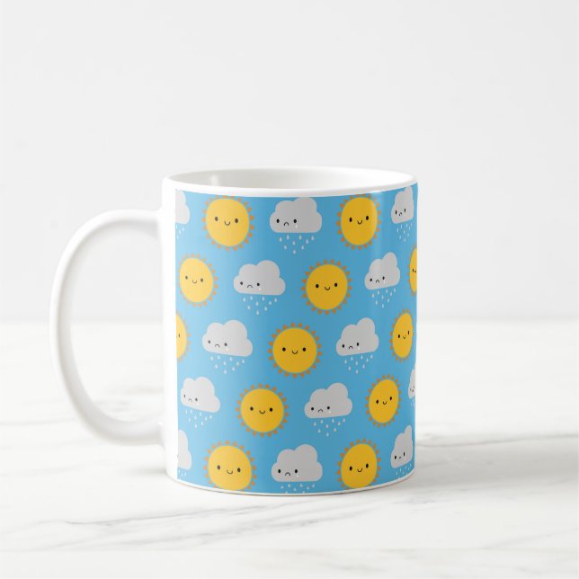 Caneca De Café Sol e Chuva Kawaii (Esquerda)